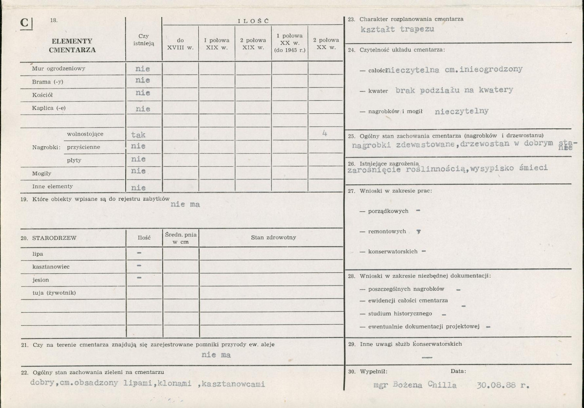 KC - Karta cmentarza, skan nr 2