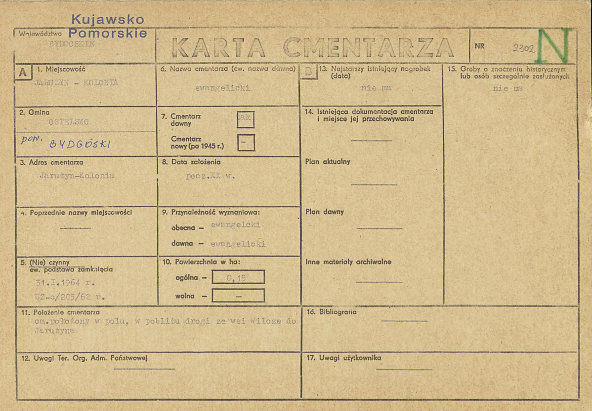 KC - Karta cmentarza, skan nr 1