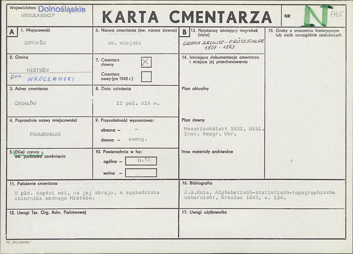 Karta cmentarza, skan nr 1