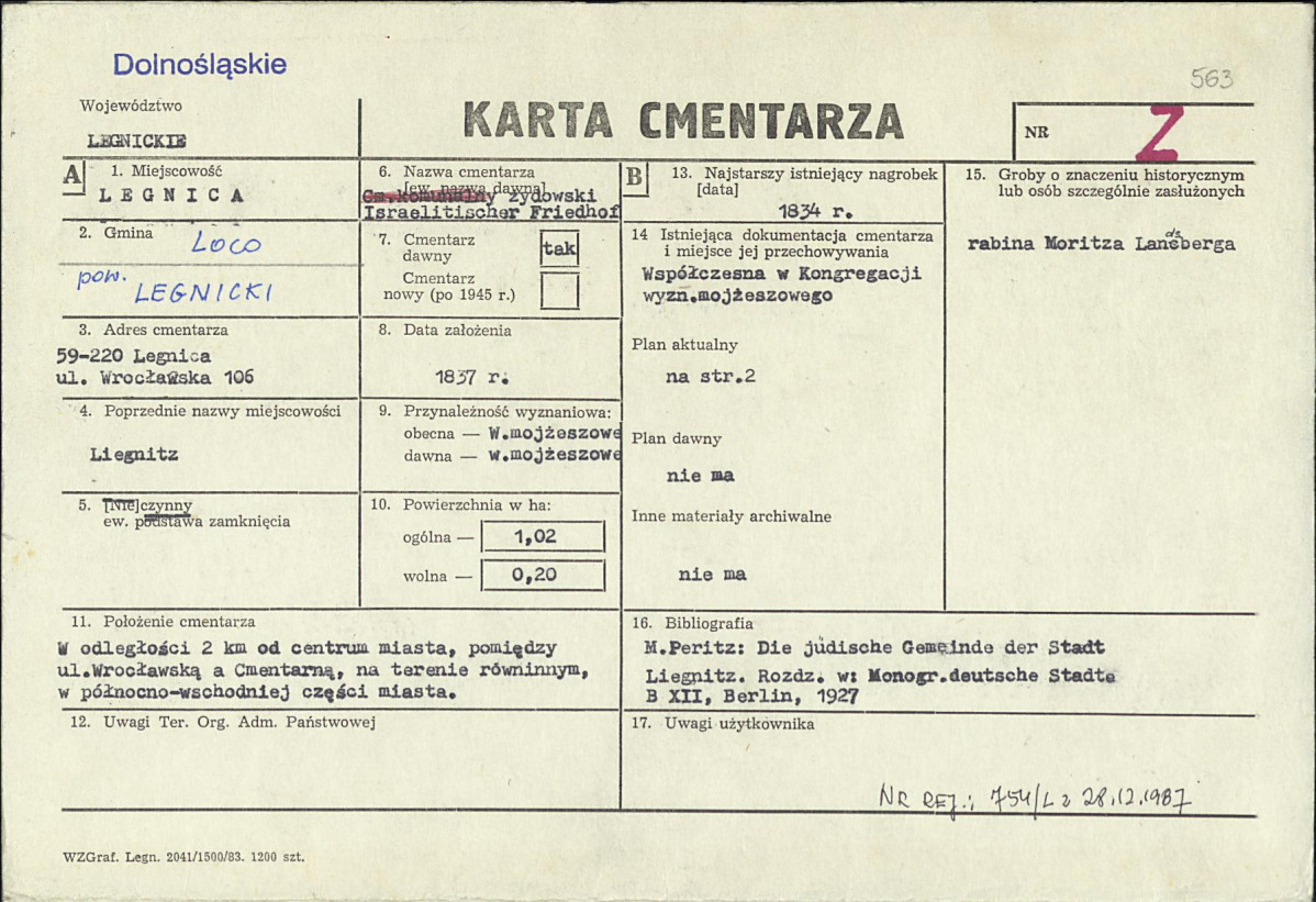 Karta cmentarza, skan nr 1