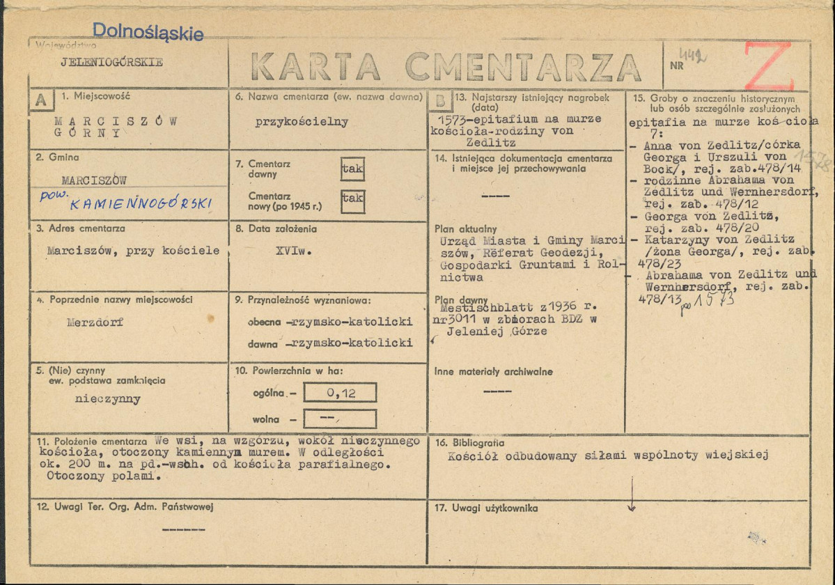 Karta cmentarza, skan nr 1