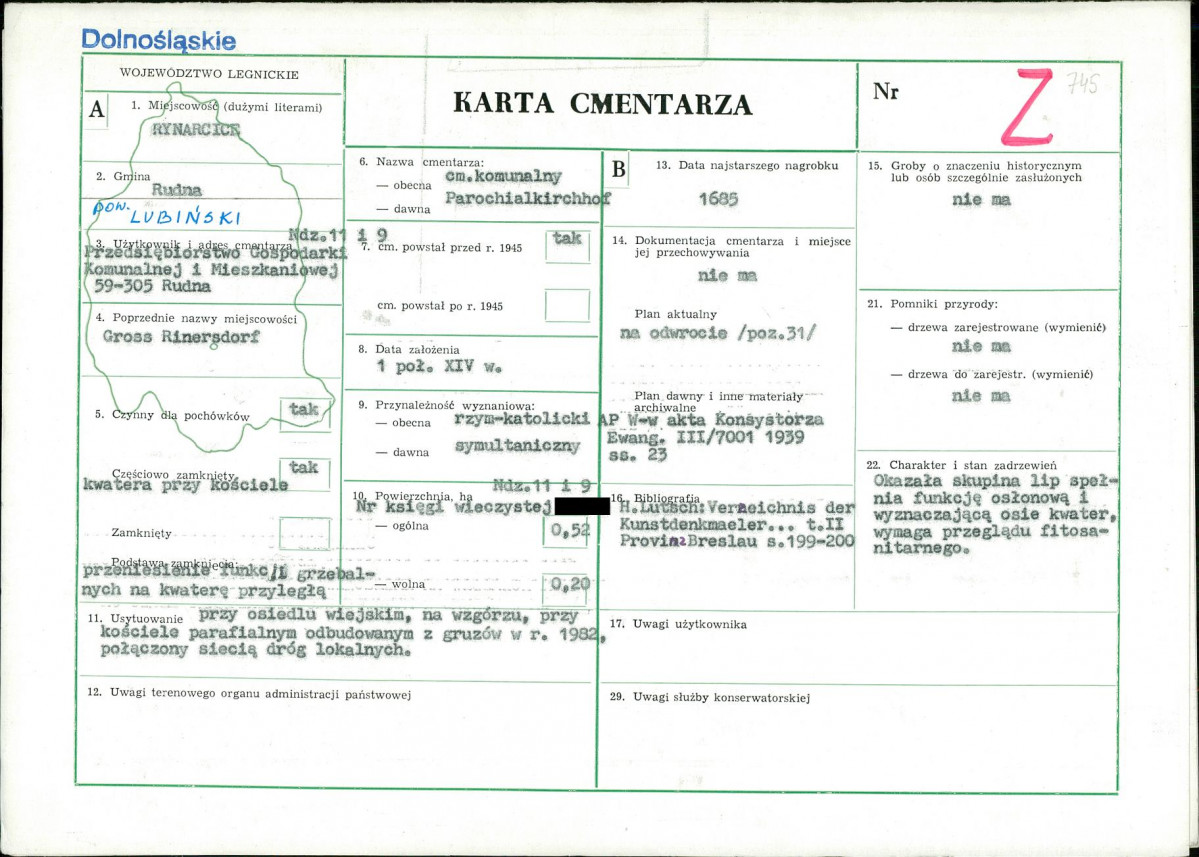 KC - Karta cmentarza, skan nr 1