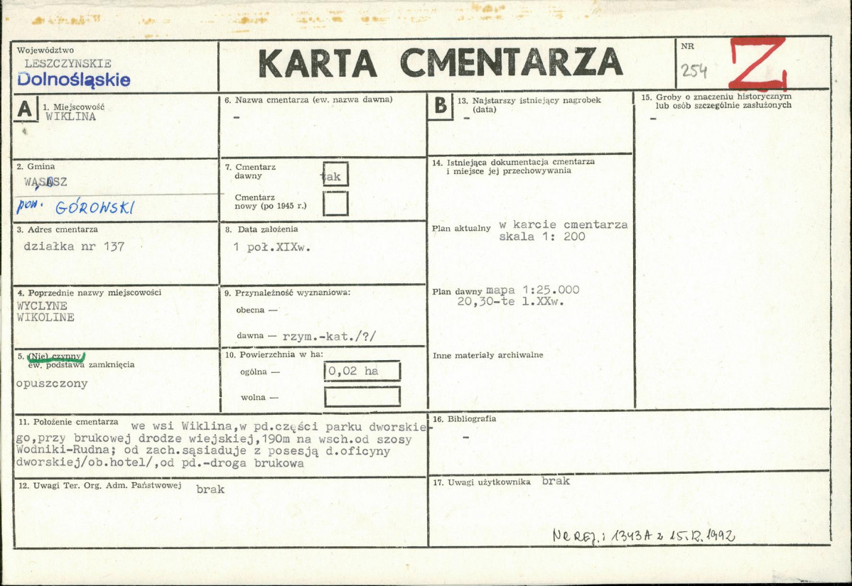 Karta cmentarza, skan nr 1