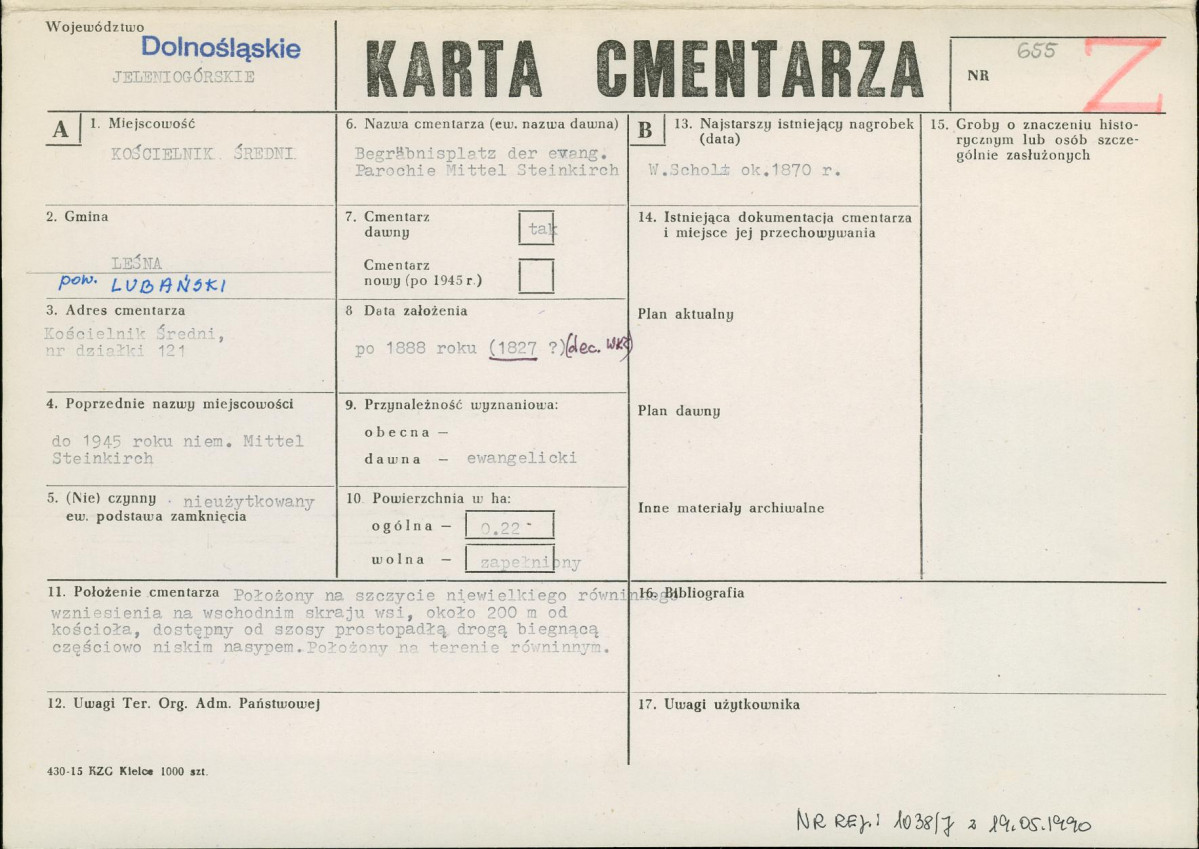 Karta cmentarza, skan nr 1