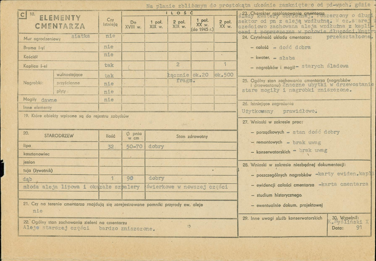 Karta cmentarza, skan nr 2