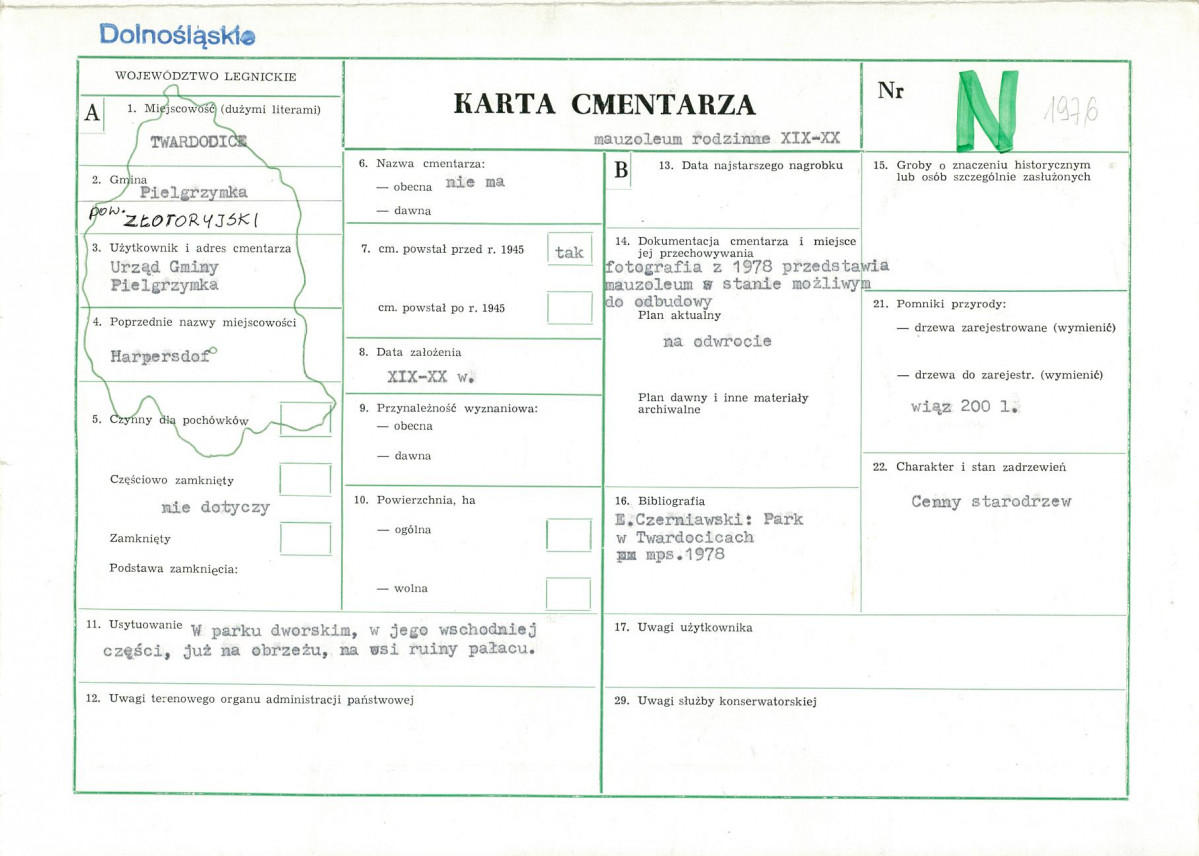 KC - Karta cmentarza, skan nr 1