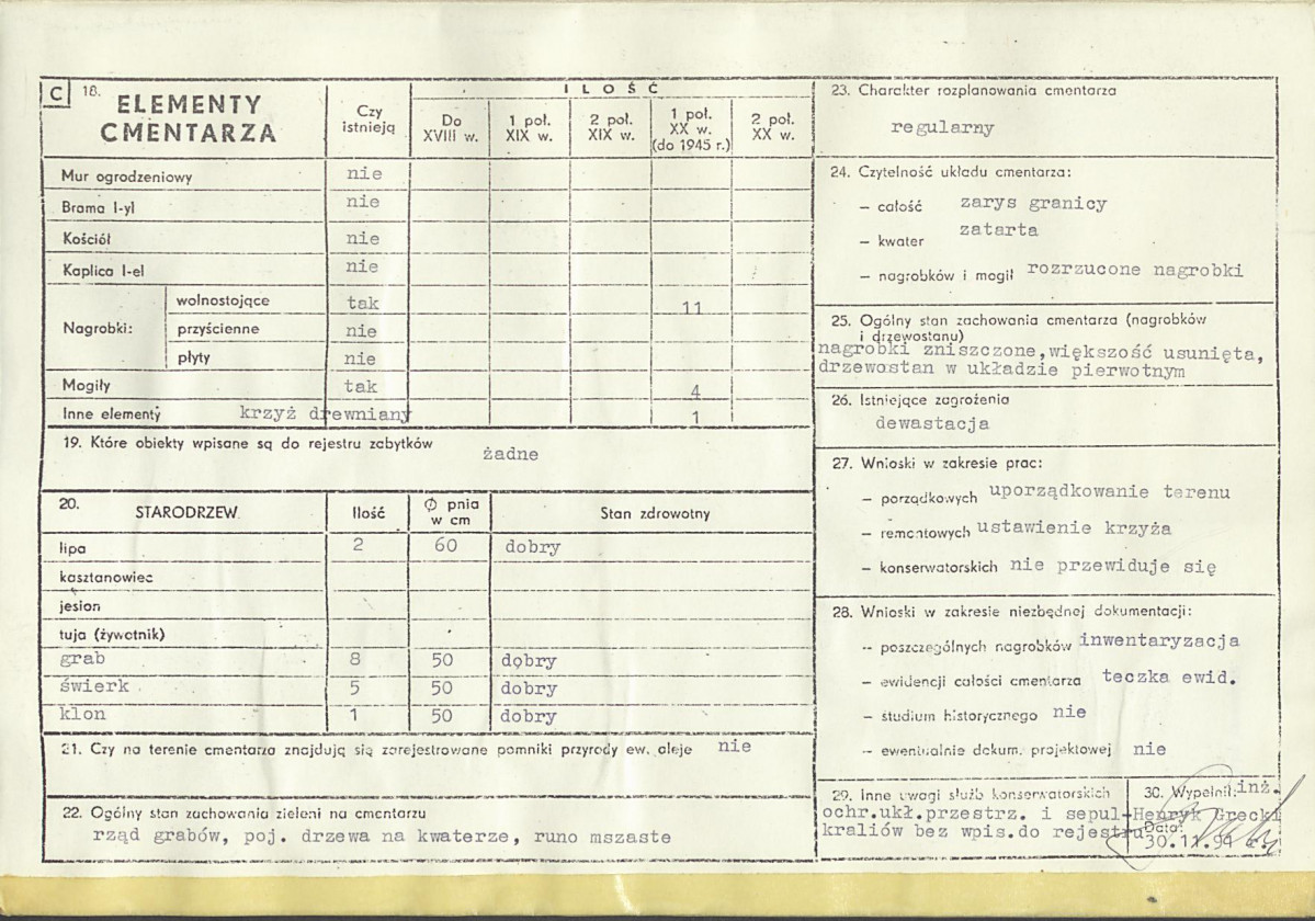 KC - Karta cmentarza, skan nr 2
