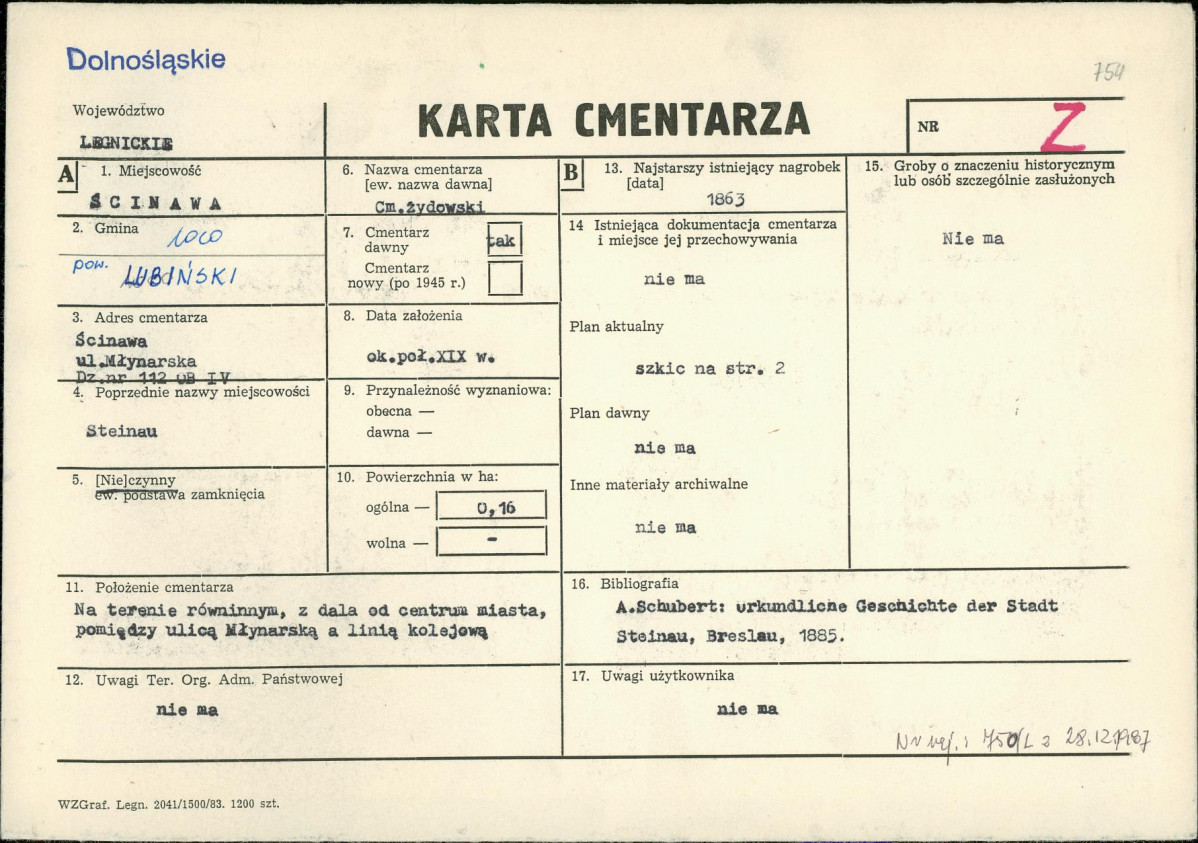 Karta cmentarza, skan nr 1