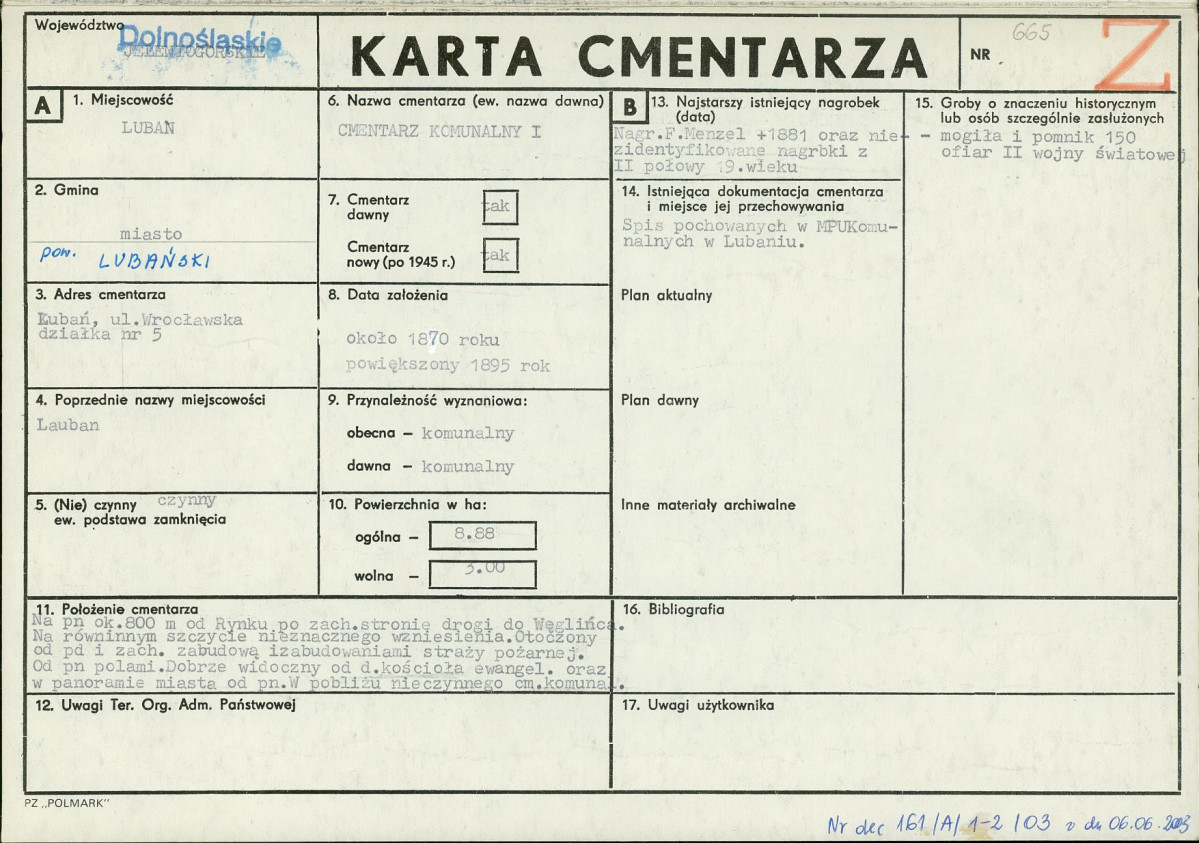 Karta cmentarza, skan nr 1