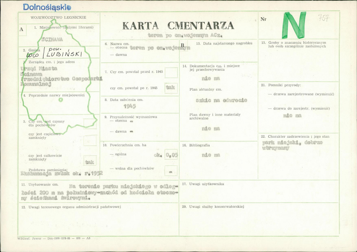 Karta cmentarza, skan nr 1