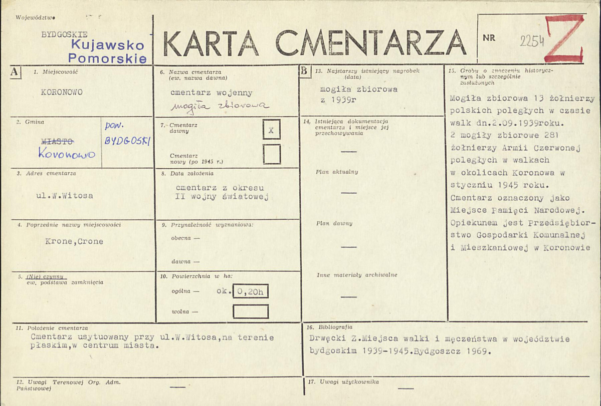 KC - Karta cmentarza, skan nr 1