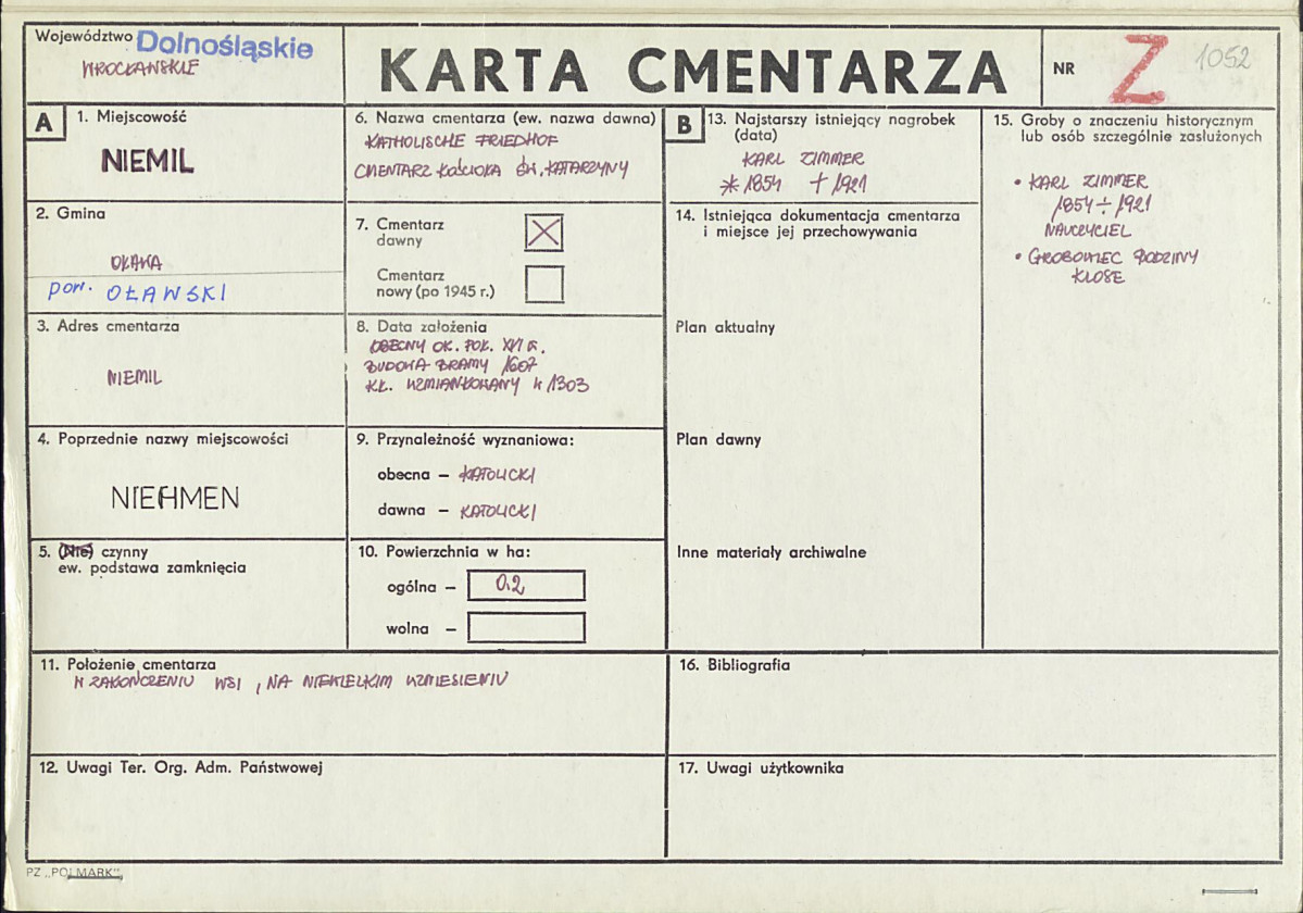 Karta cmentarza, skan nr 1