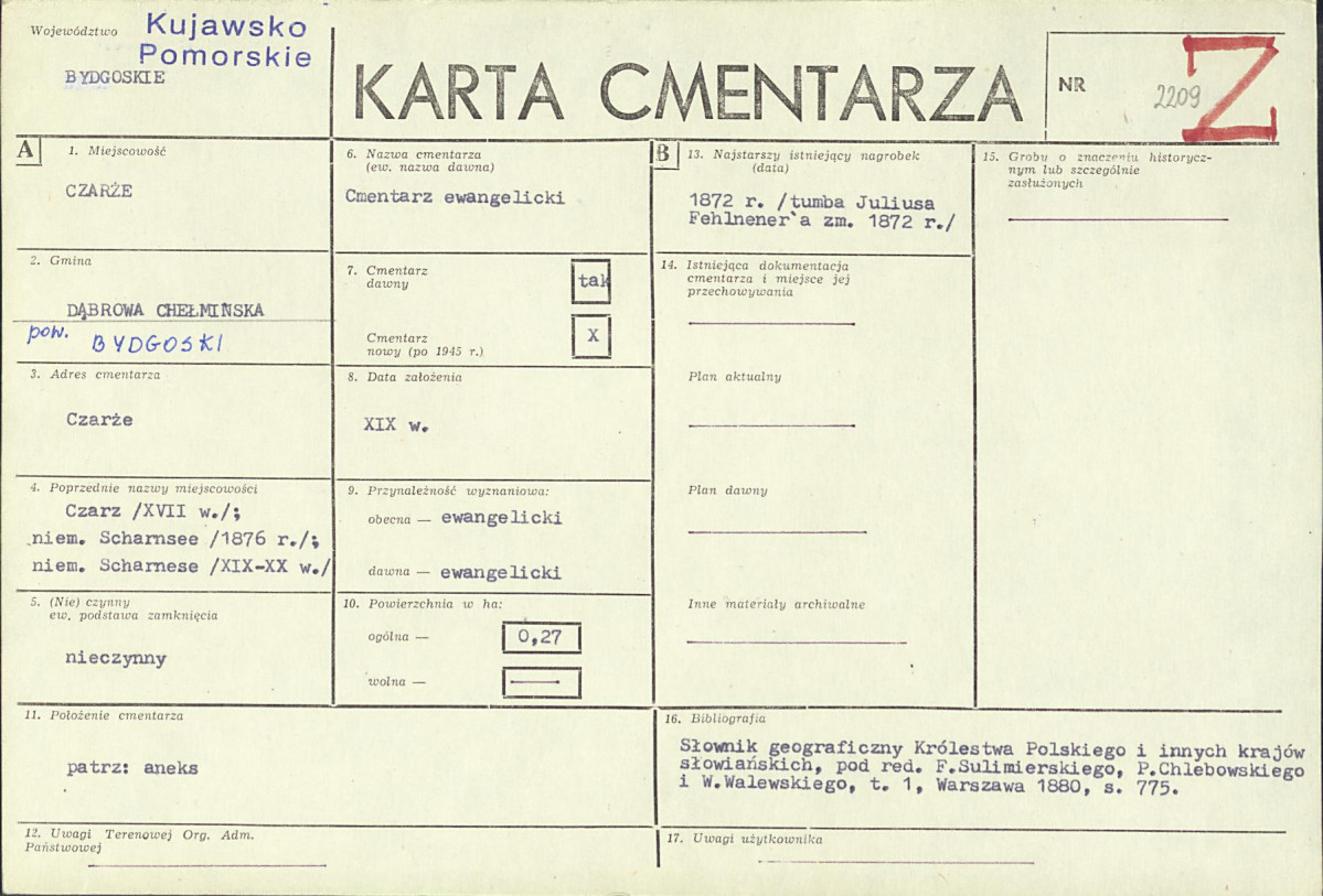 KC - Karta cmentarza, skan nr 1