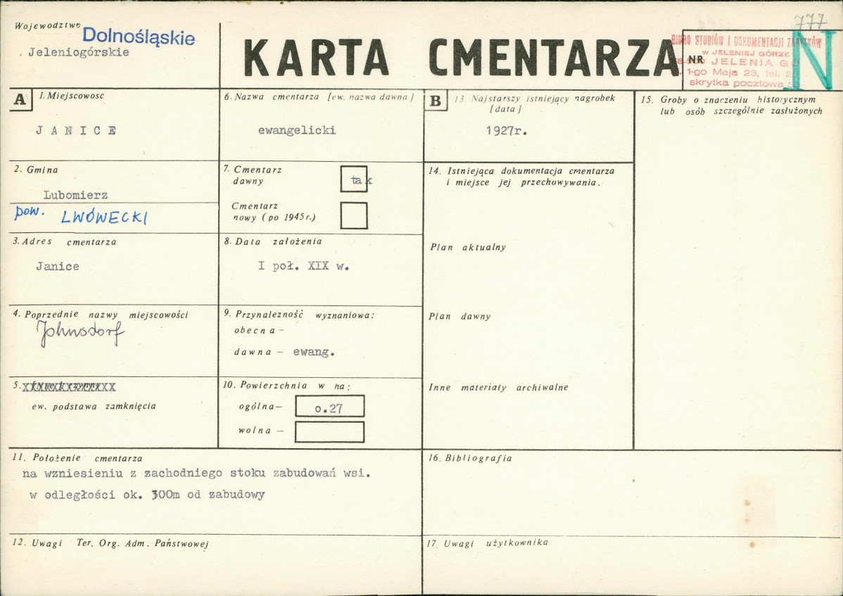 Karta cmentarza, skan nr 1