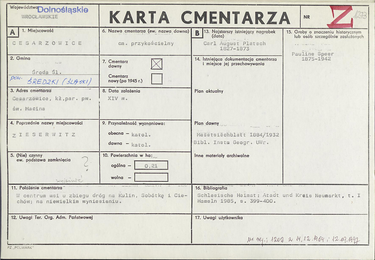 Karta cmentarza, skan nr 1