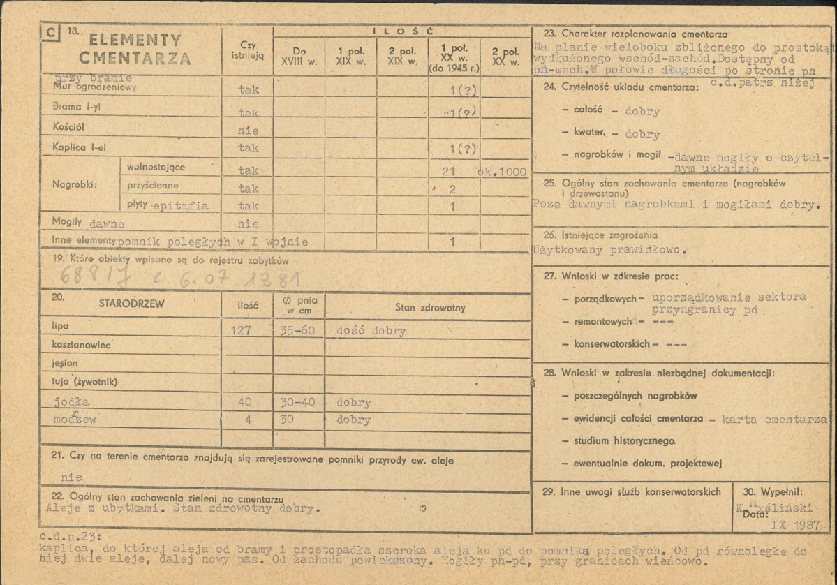 Karta cmentarza, skan nr 2