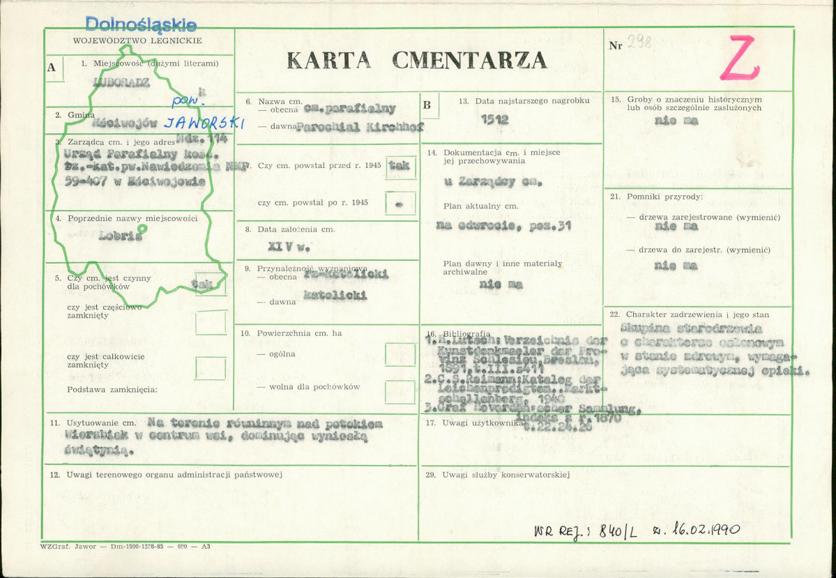 Karta cmentarza, skan nr 1
