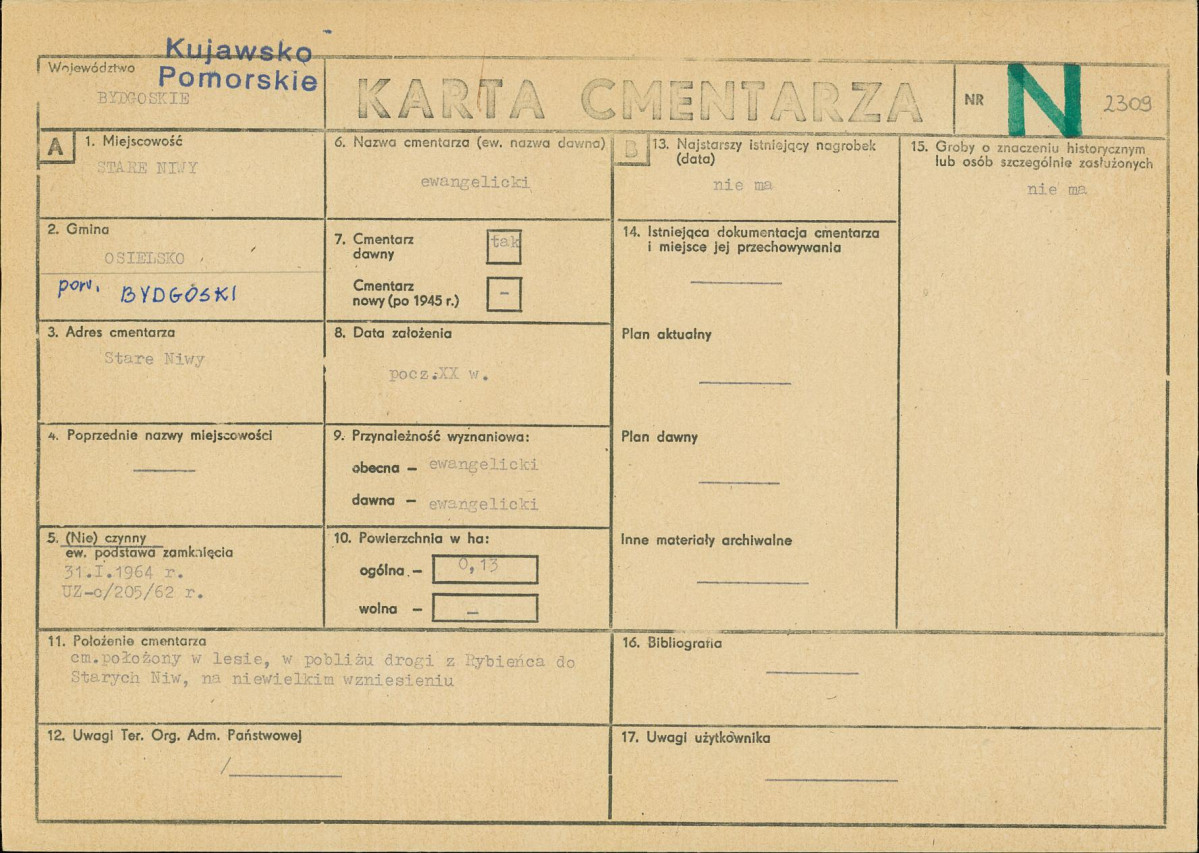 KC - Karta cmentarza, skan nr 1