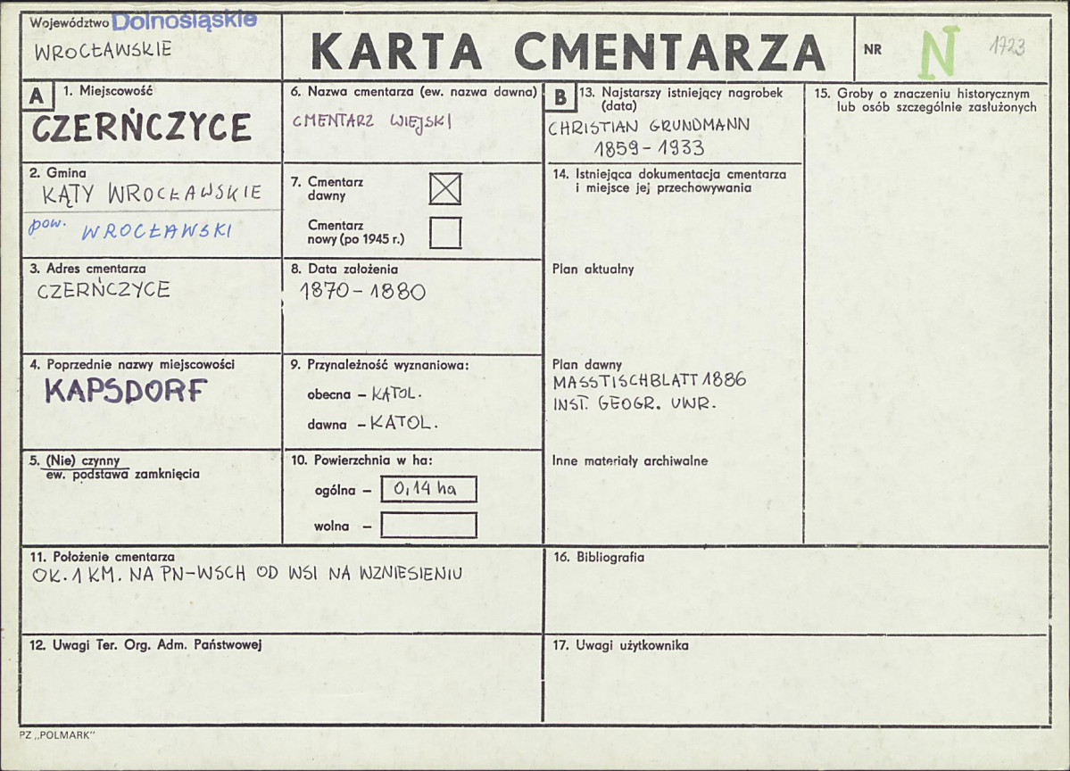 Karta cmentarza, skan nr 1