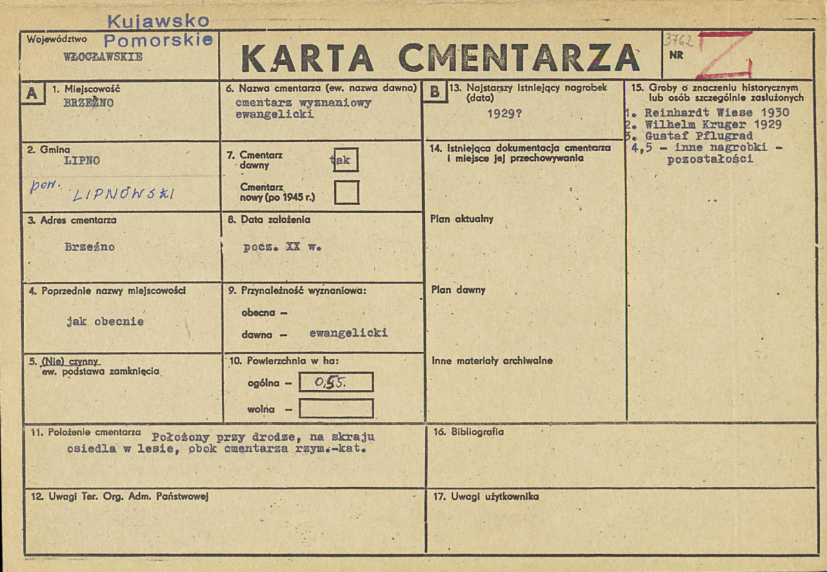 KC - Karta cmentarza, skan nr 1