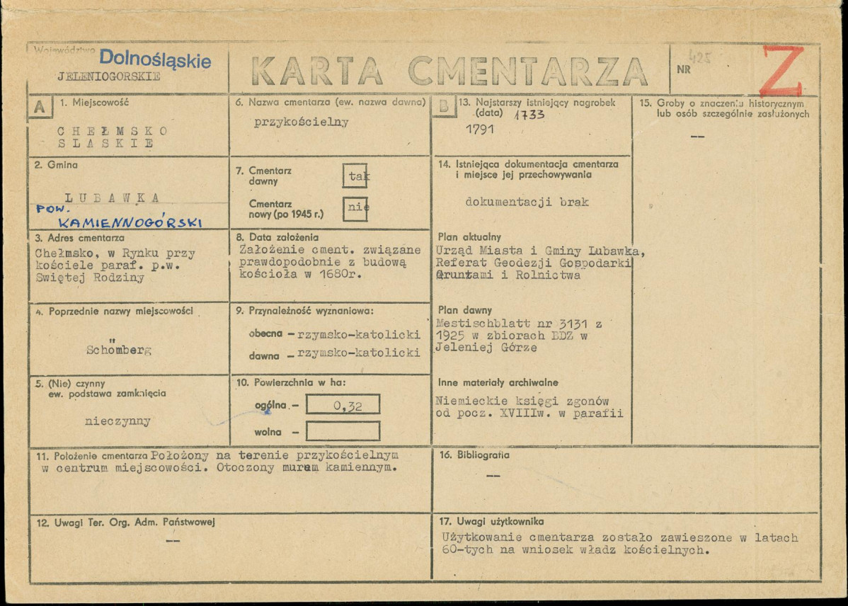Karta cmentarza, skan nr 1