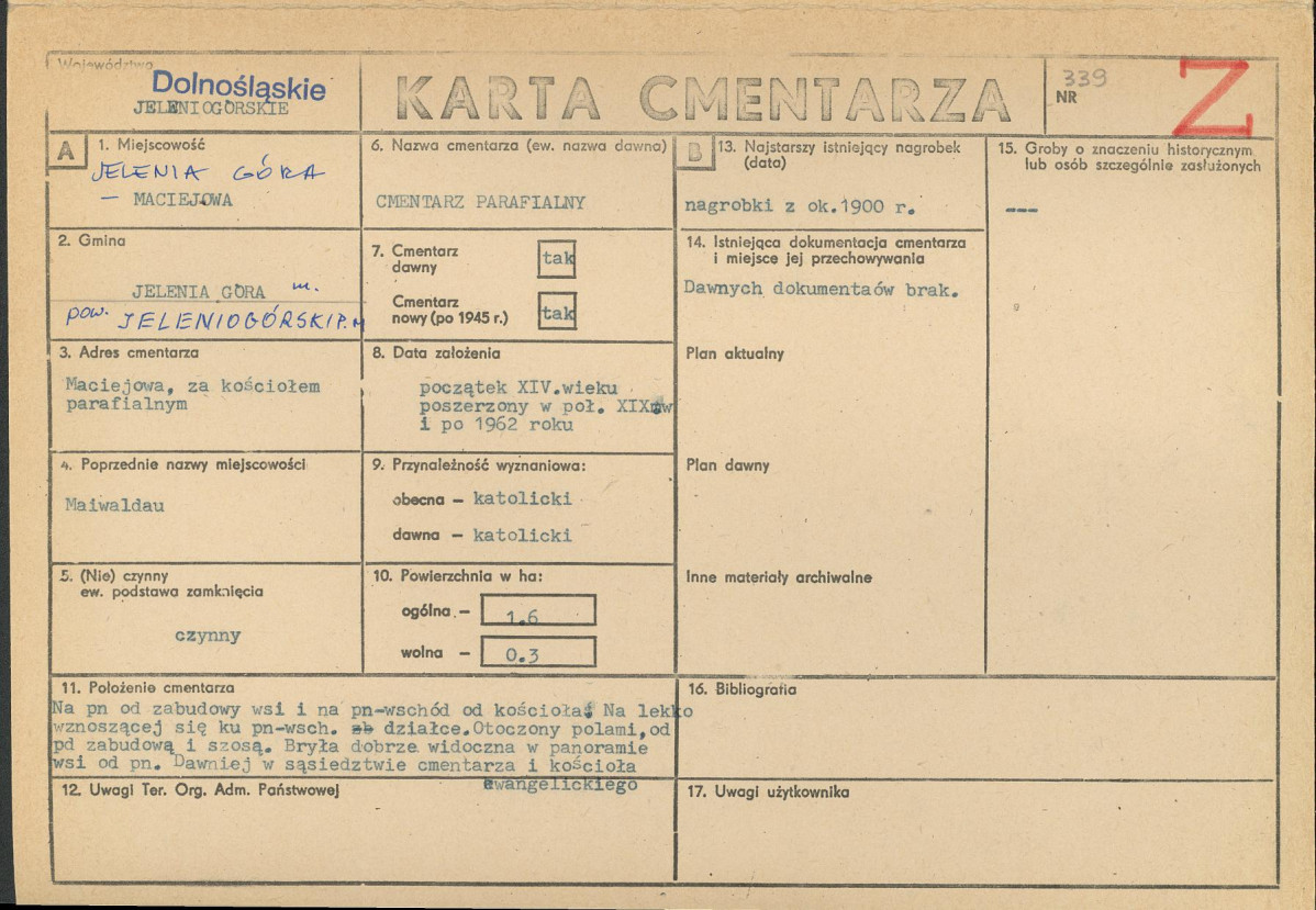 Karta cmentarza, skan nr 1