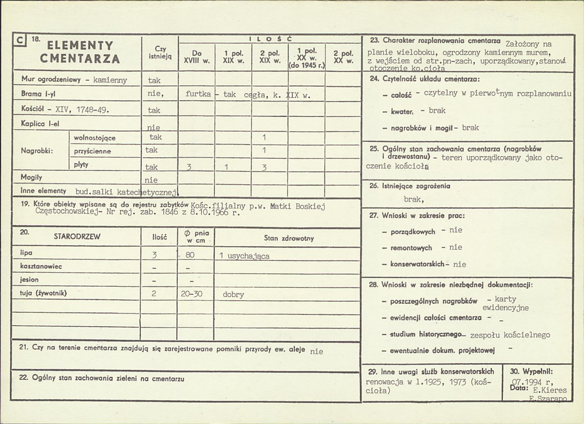 KC - Karta cmentarza, skan nr 2