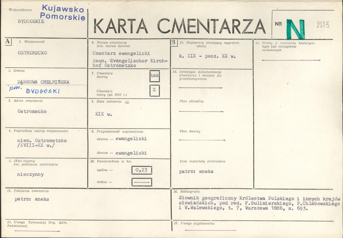 KC - Karta cmentarza, skan nr 1