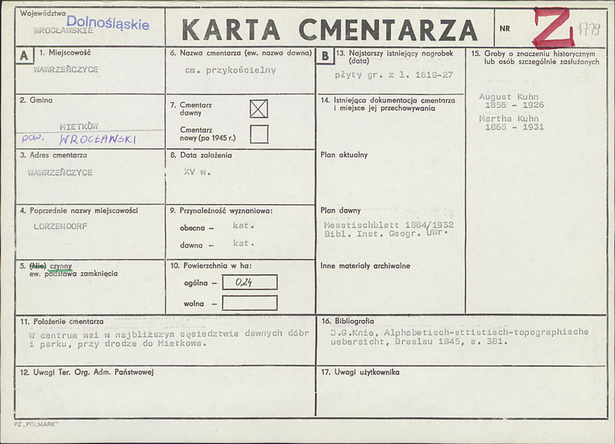 Karta cmentarza, skan nr 1