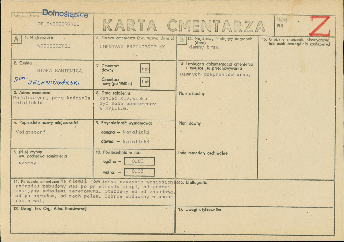 Karta cmentarza, skan nr 1