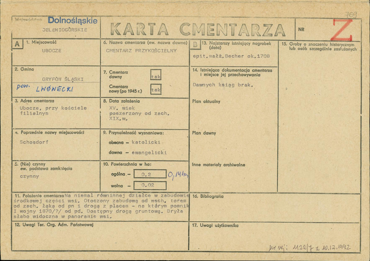 Karta cmentarza, skan nr 1