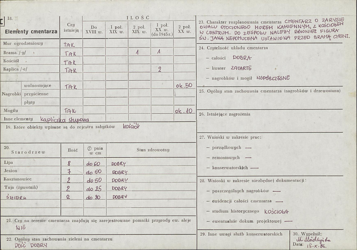 Karta cmentarza, skan nr 2