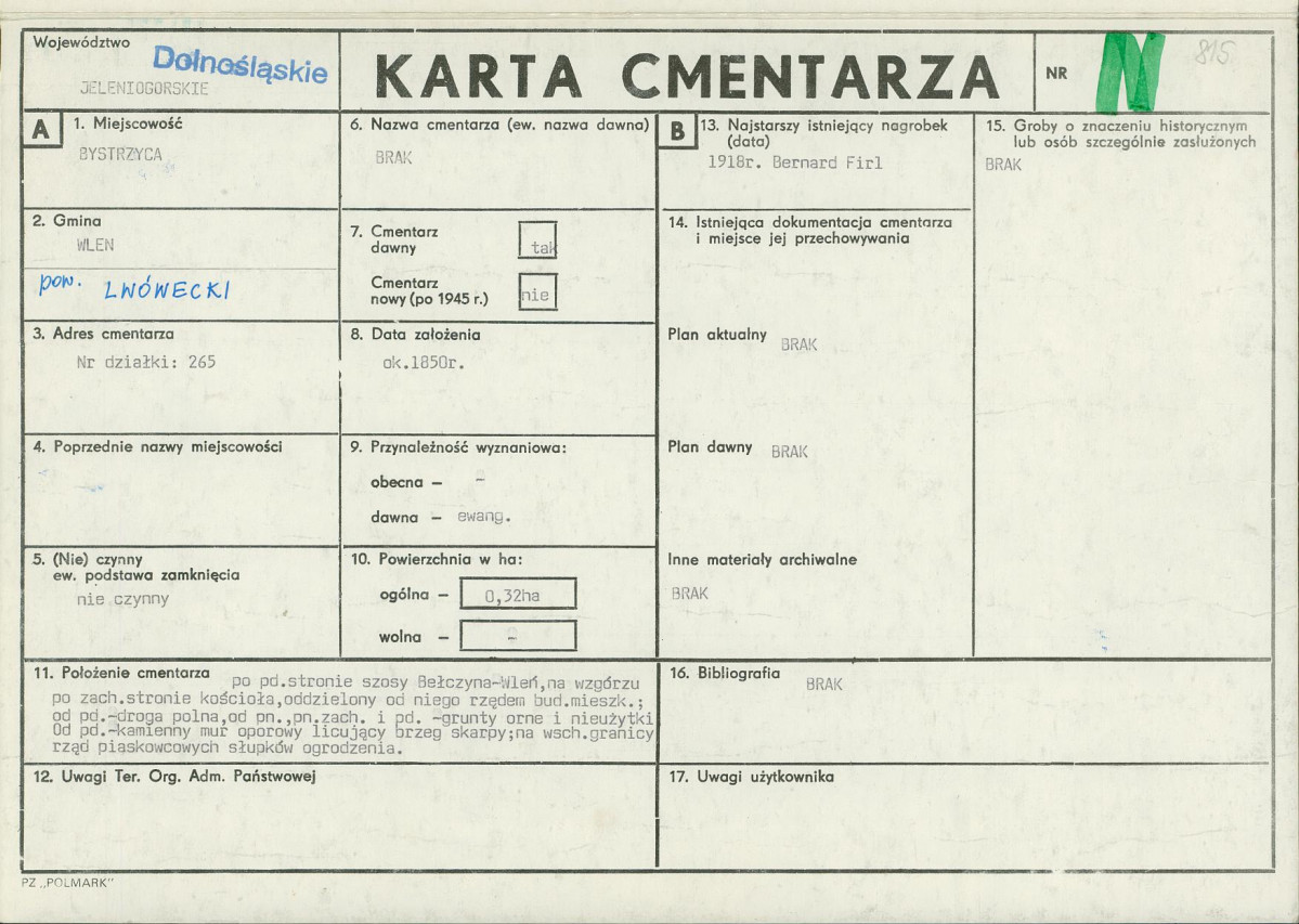 Karta cmentarza, skan nr 1