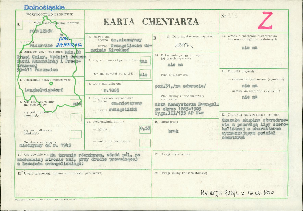 Karta cmentarza, skan nr 1