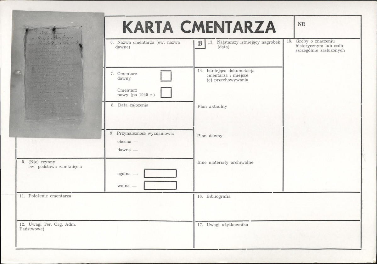Karta cmentarza, skan nr 6