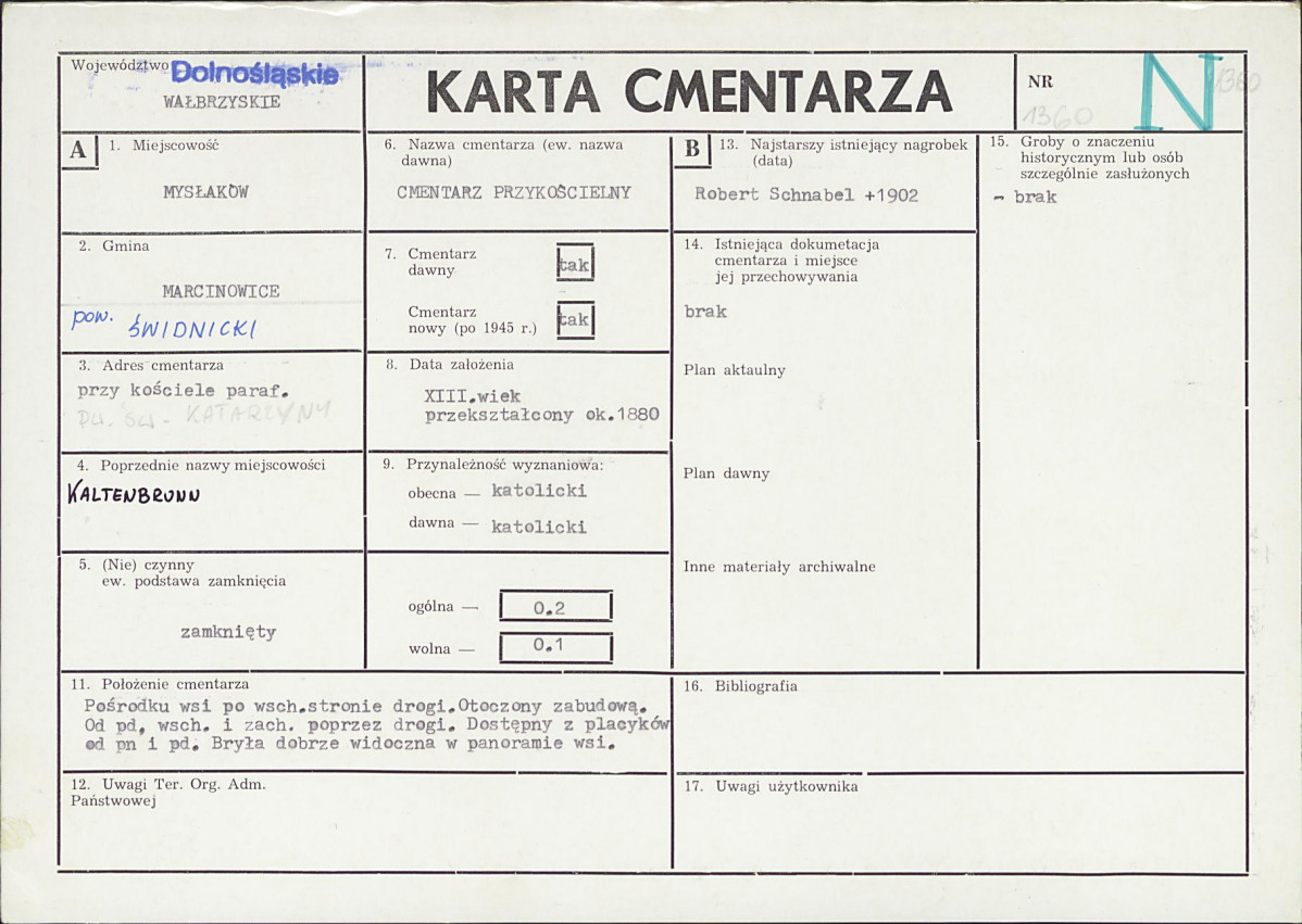 Karta cmentarza, skan nr 1