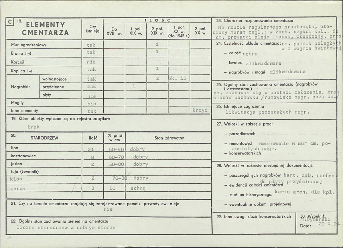 Karta cmentarza, skan nr 2