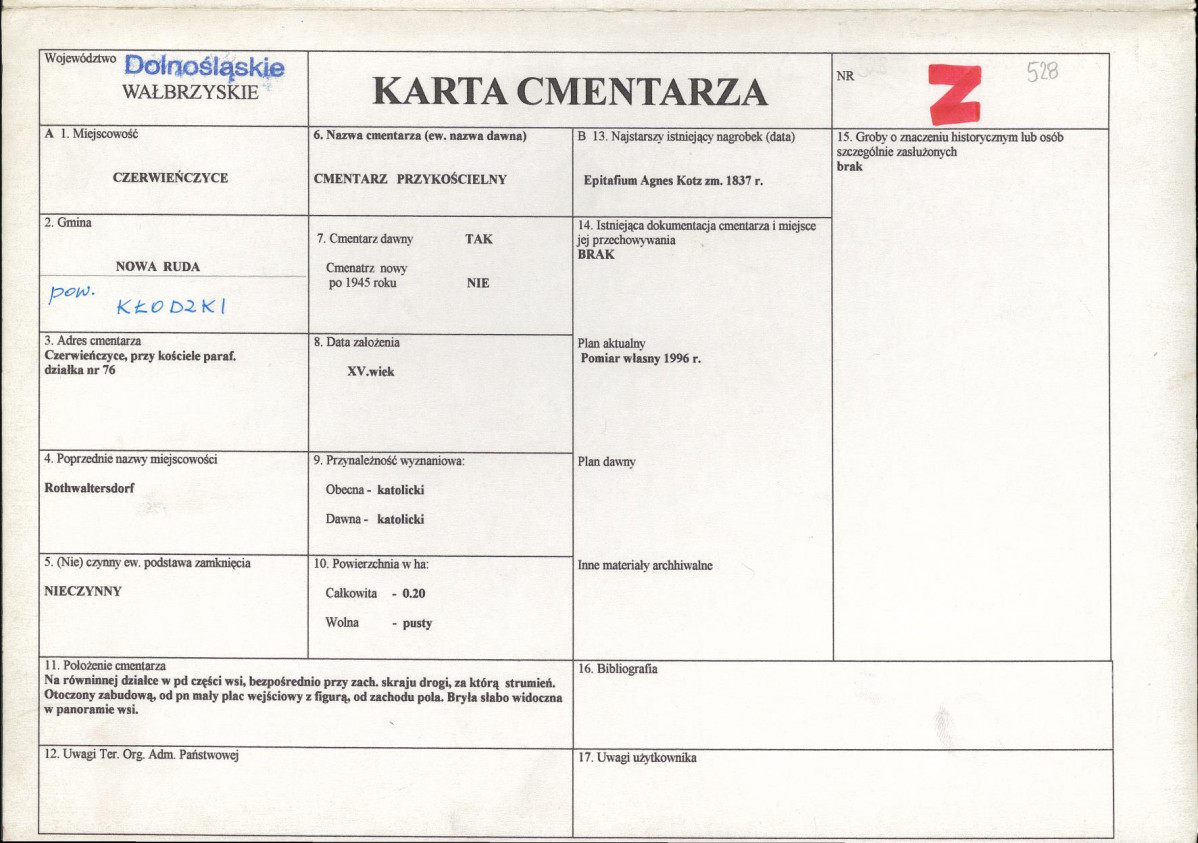 Karta cmentarza, skan nr 1