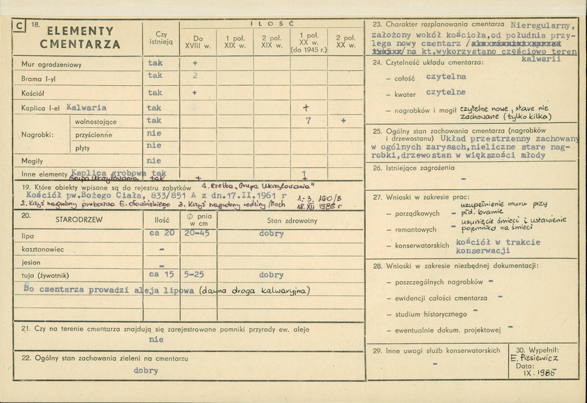 Karta cmentarza, skan nr 2