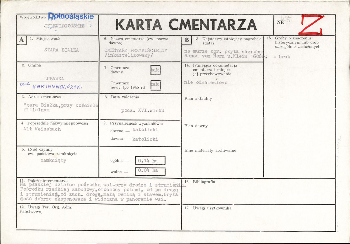 Karta cmentarza, skan nr 1