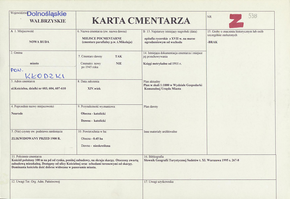 Karta cmentarza, skan nr 1