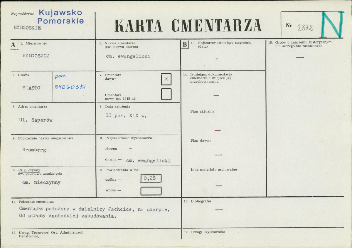 KC - Karta cmentarza, skan nr 1