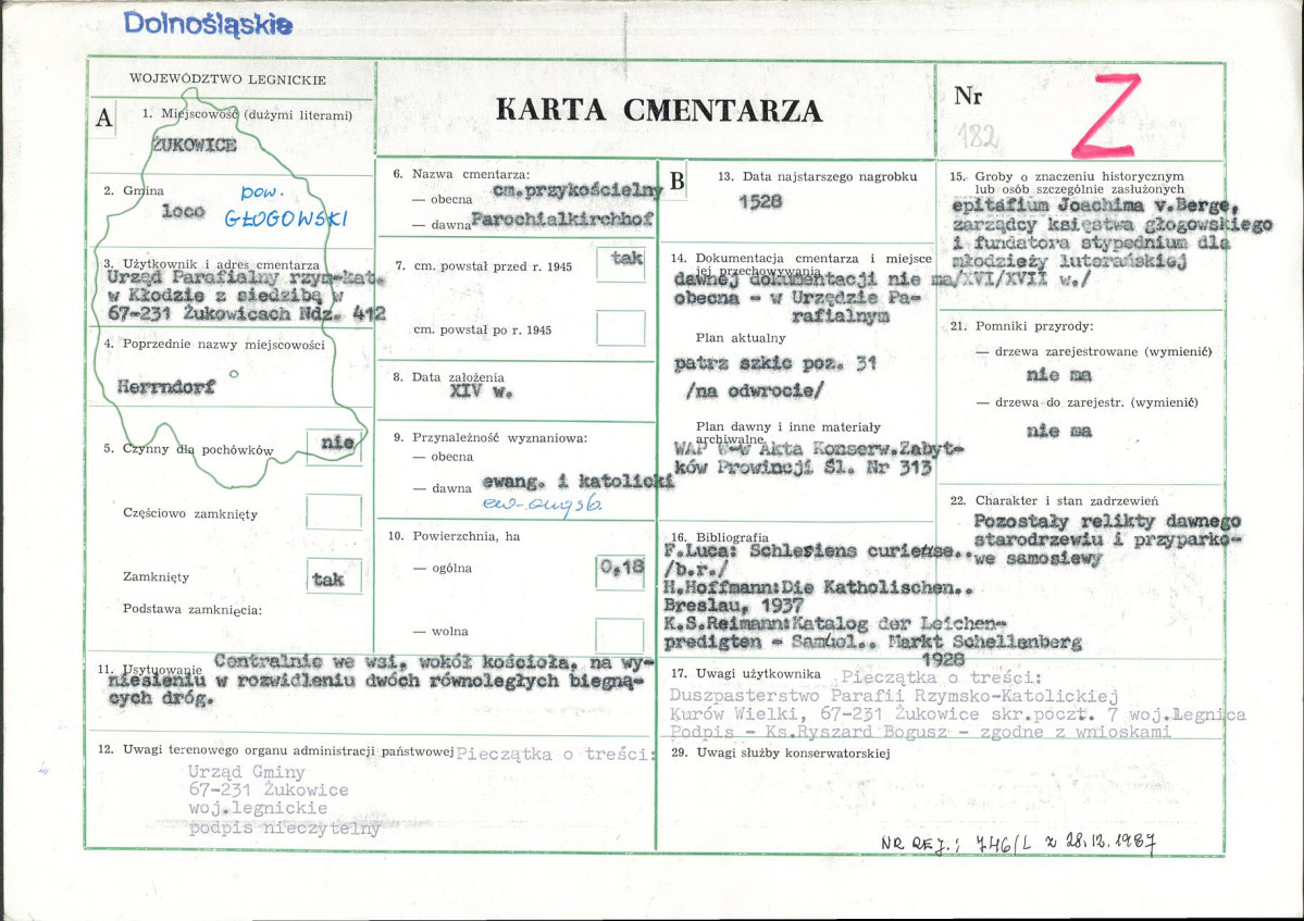 Karta cmentarza, skan nr 1