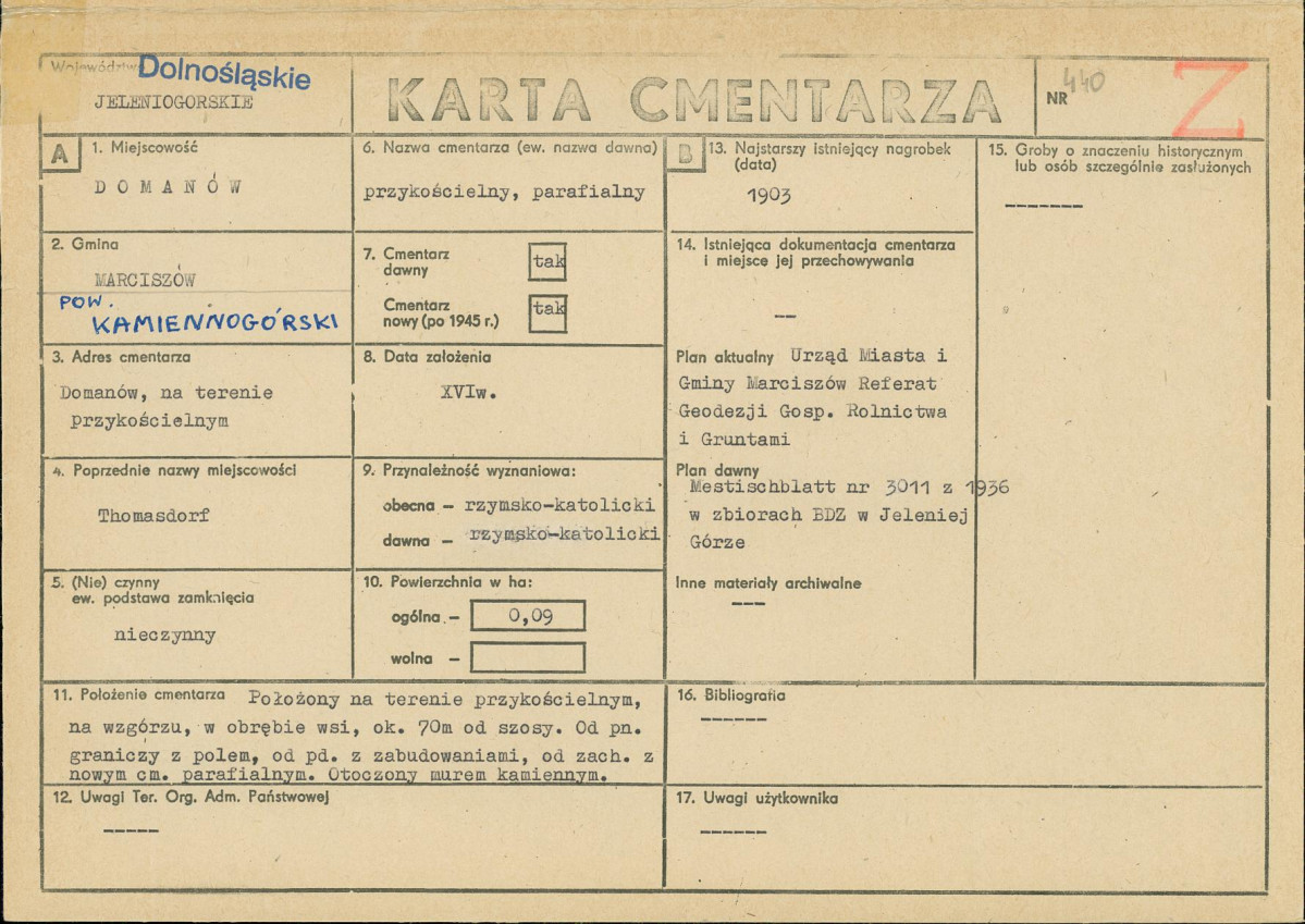 Karta cmentarza, skan nr 1