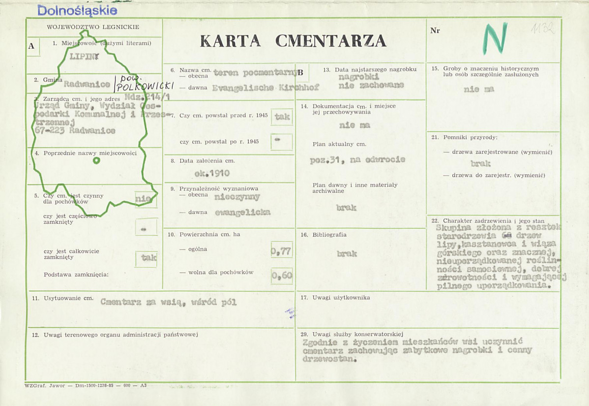 KC - Karta cmentarza, skan nr 1