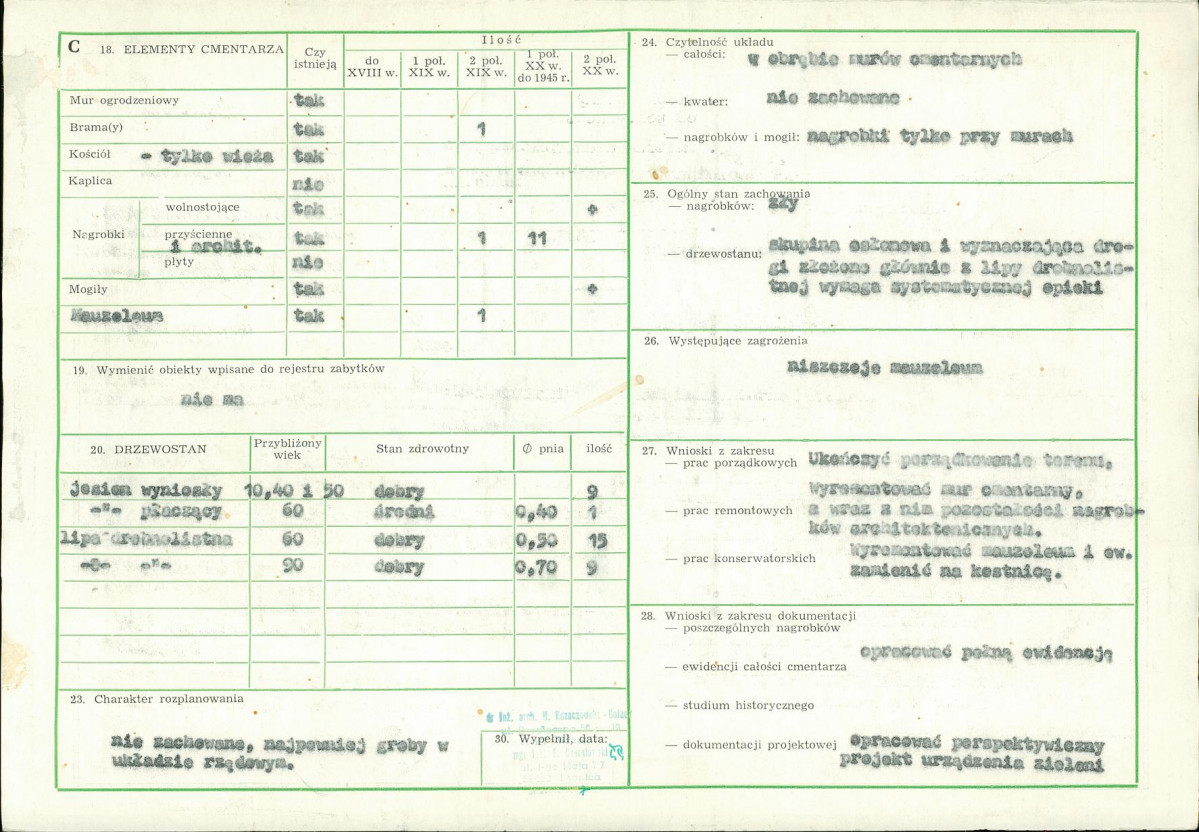 Karta cmentarza, skan nr 2
