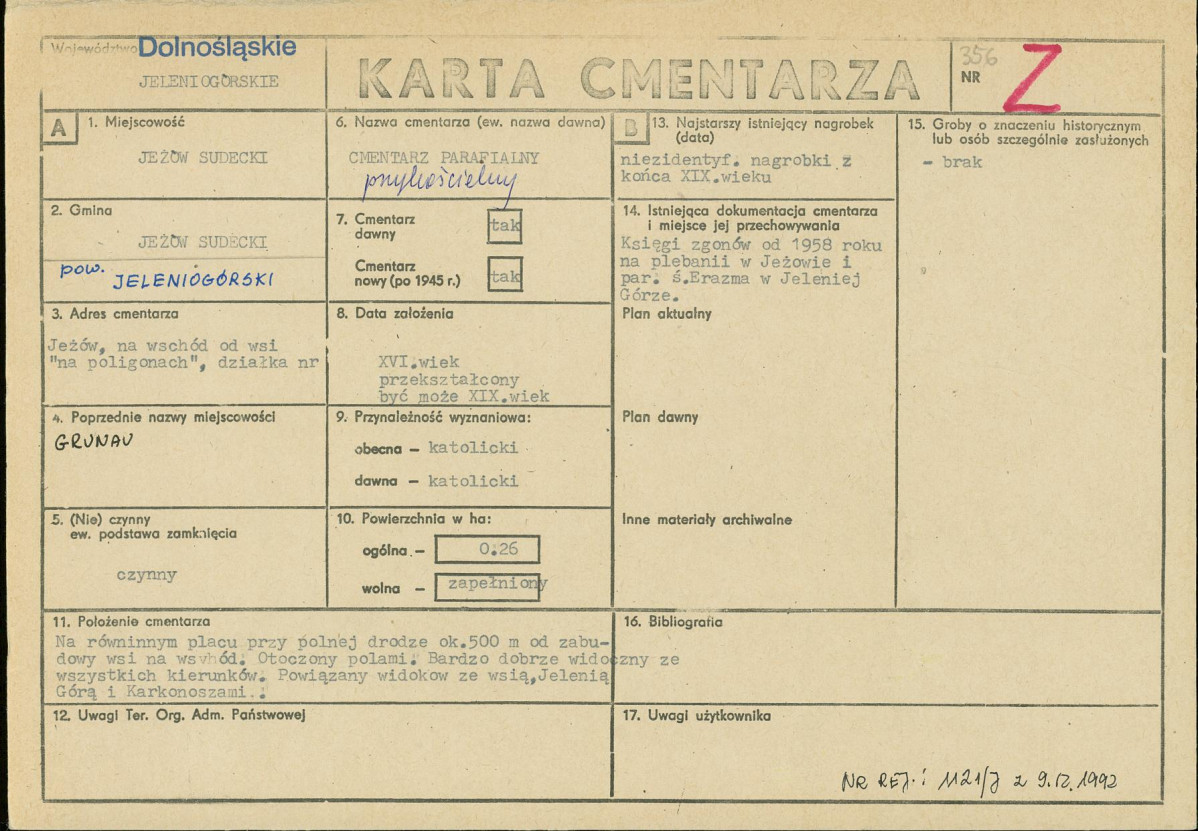 Karta cmentarza, skan nr 1