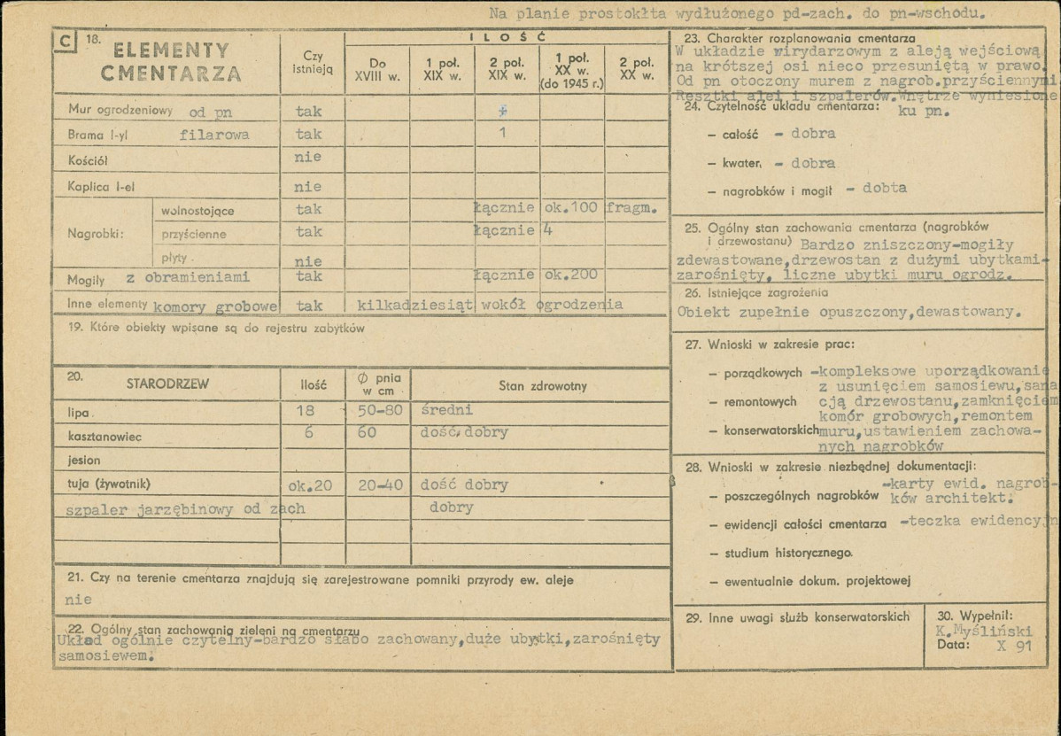 Karta cmentarza, skan nr 2