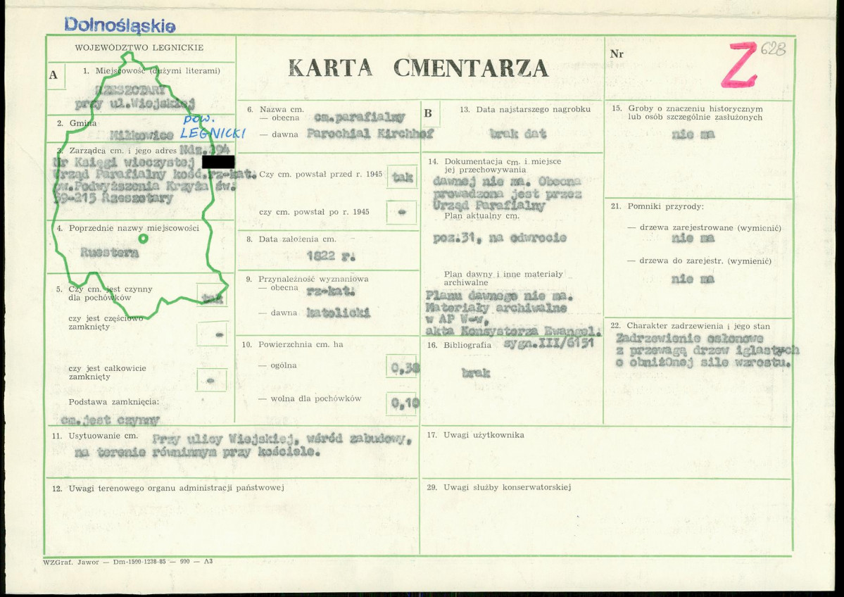 KC - Karta cmentarza, skan nr 1
