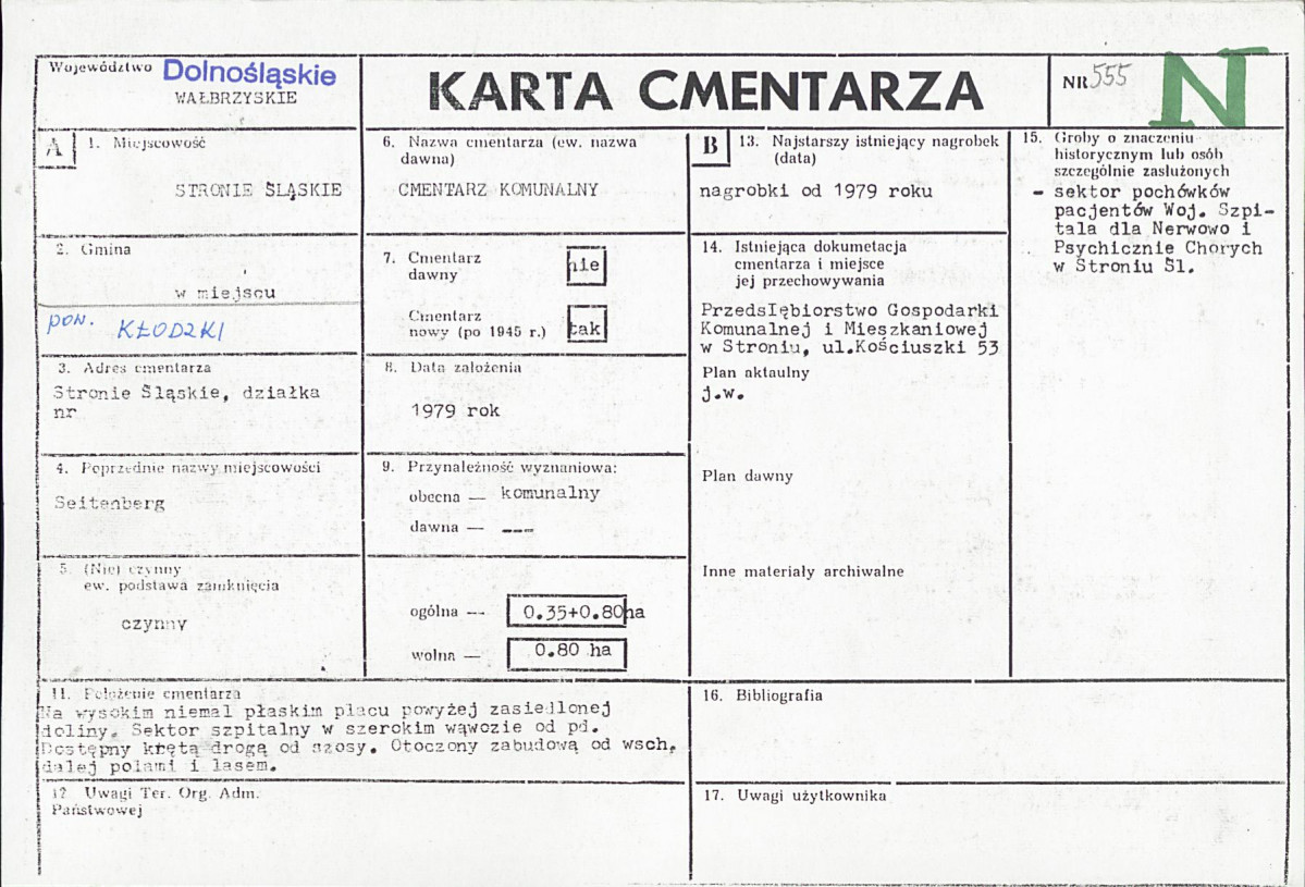 KC - Karta cmentarza, skan nr 1